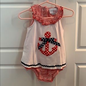 NWT 12M Anchor Ruffle Romper